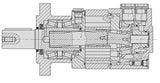LSHT Hydraulic Motor - 28.98 in³/rev - SAE "A" 2-bolt - 1" Woodruff - SAE Ports - BMSY-475-E2-K-S
