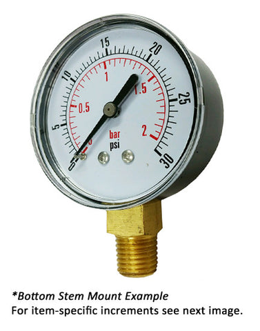 2.5" Dry Gauge - Bottom Mount (0 - 160 psi) - CDS-1P-010A