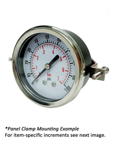 2.5" Dry Gauge - Center Back w/ Clamp (0 - 100 psi) - CDS-1P-007B