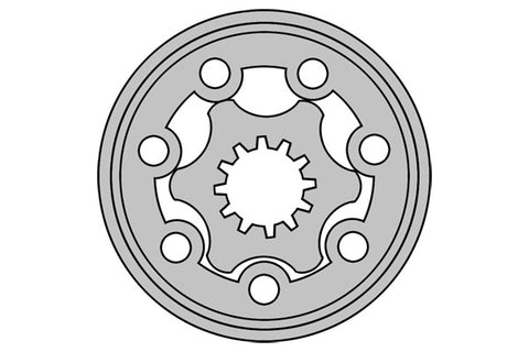 LSHT Hydraulic Motor - 14.09 in³/rev - SAE "A" 4-bolt - 1" Woodruff - SAE Ports - BMPH-250-H4-K-S