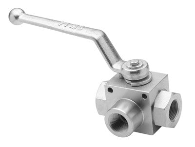 High Pressure 3-way Ball Valve, 3/4" NPT Female Ports - DE3L-34NPT