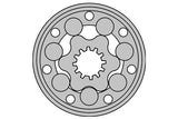 LSHT Hydraulic Motor - 28.98 in³/rev - SAE "A" 4-bolt - 1" Woodruff - SAE Ports - BMSY-475-E4-K-S