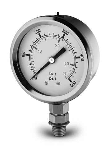 2.5" Gauge - SAE Bottom Mount (0 - 5000 psi) - Liquid-filled - CF1P-350A-SAE